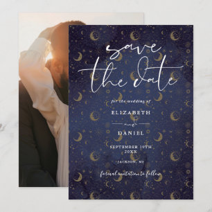 Himmlische Mystische Sterne Und Mond Foto Hochzeit Save The Date