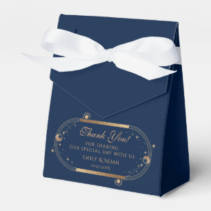Himmlische Navy-Blau-Goldene Hochzeits-Dankeschön Geschenkschachtel