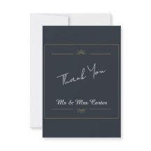 Himmlische Navy-Gold-Hochzeit-Dankeskarten