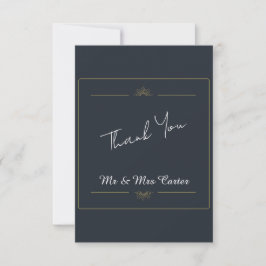 Himmlische Navy-Gold-Hochzeit-Dankeskarten Dankeskarte