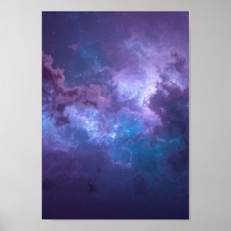 Himmlische Opaleszente Nebel-Pflaume-Wandkunst Poster