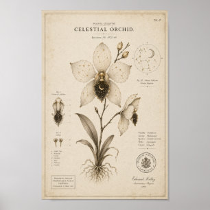 Himmlische Orchidee Victorianisches Botanisches Mu Poster