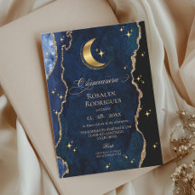 Himmlische Quinceanera Mitternachtssterne Mond