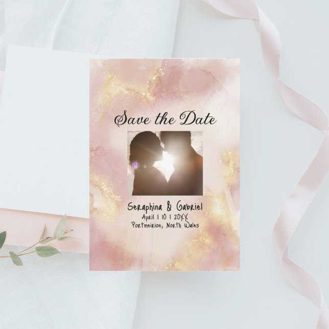 Himmlische rosa Hochzeit Speichern Sie die Datumsk Save The Date (Von Creator hochgeladen)