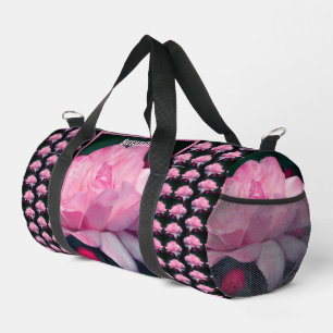 Himmlische rosa Rosenblüte Personalisiert Duffle Bag