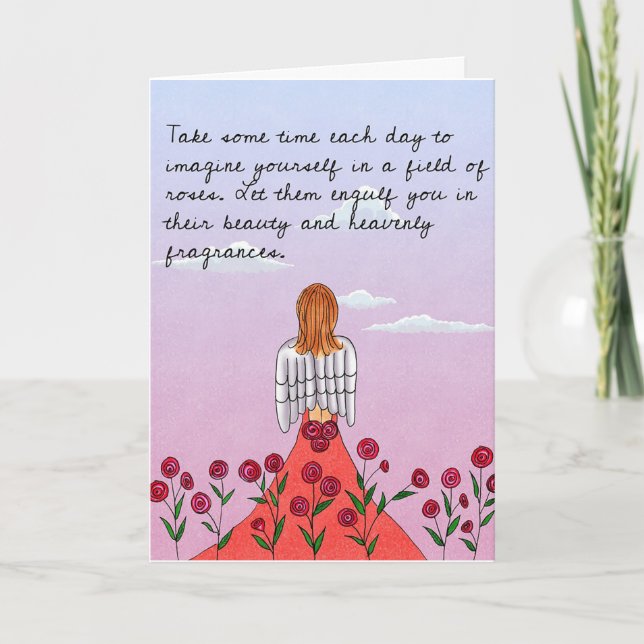 Himmlische Rose Grußkarte Dankeskarte (Vorderseite)