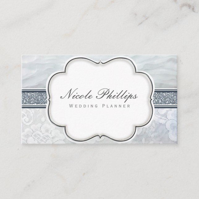 Himmlische Ruffles & Lace Wedding Chic Business Ca Visitenkarte (Vorderseite)