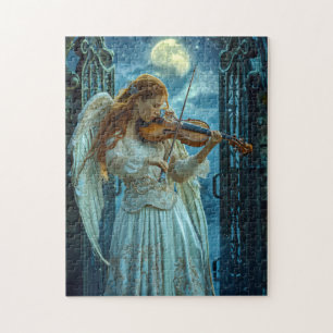 Himmlische Ruhe Weiblicher Engel mit einer Violine Puzzle