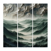 Himmlische Schichten Grüner Wolkenlandschaft