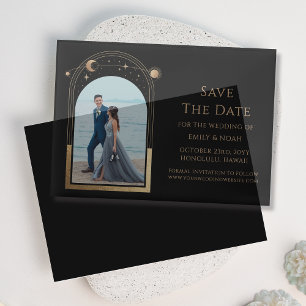 Himmlische Schwarze Goldene Arch Foto Hochzeit