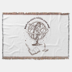 Himmlische Seelenweisheit   Vintage-Armillarsphäre Decke