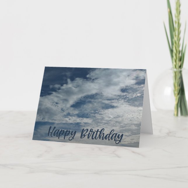 Himmlische Sky Happy Birthday 12x18 Folded Card Dankeskarte (Vorderseite)