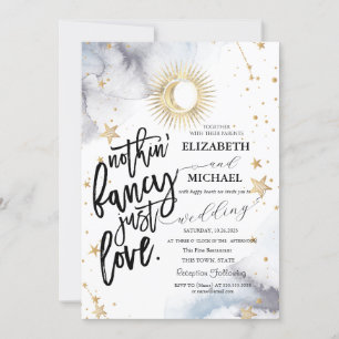 Himmlische Sonne, Mond, Sterne Hochzeit Einladung