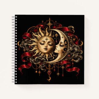 Himmlische Sonne und Mond gotisches mystisches Jou Notizbuch