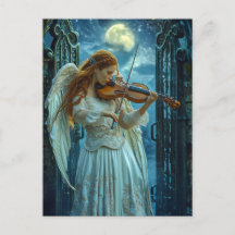 Himmlische Stille Der weibliche Engel mit Violine