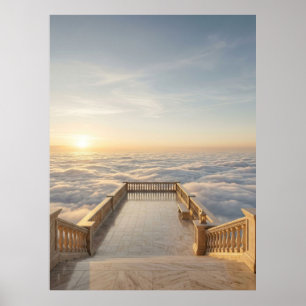 Himmlische Terrasse oberhalb der Wolken Poster