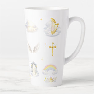 Himmlische Tore Engel Flügel Weiße Taube Kreuz Gol Milchtasse