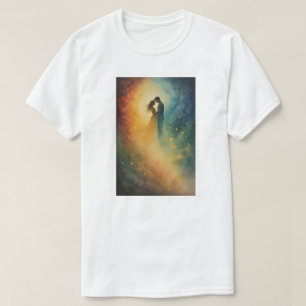 Himmlische Umarmung Wasserfarbenkunst, Paar T-Shirt
