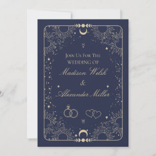 Himmlische und astrologische Hochzeitsstationery Einladung