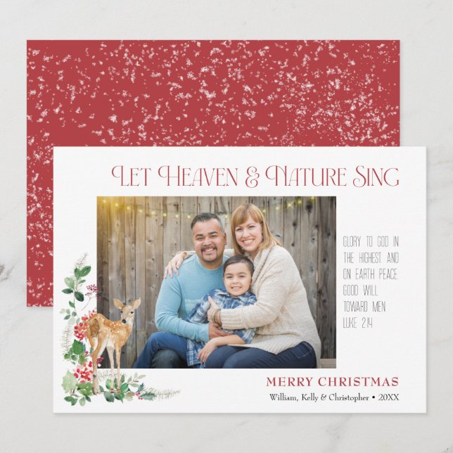 Himmlische und naturbelassene Ferienkarte lass Feiertagskarte (Vorne/Hinten)