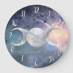 Himmlische Universum Dreifache Mond Göttin Mondste Große Wanduhr