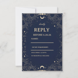 Himmlische Vintage-Kosmik RSVP Karte