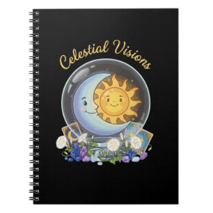 Himmlische Visionen Süße Sonne und Mond Tarot Cr Notizblock