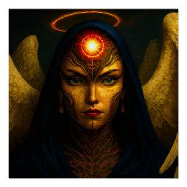 Himmlische Wächter Engel - Glasbaustein Stil Poster