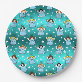 Himmlische WeihnachtsAngels Muster Pappteller