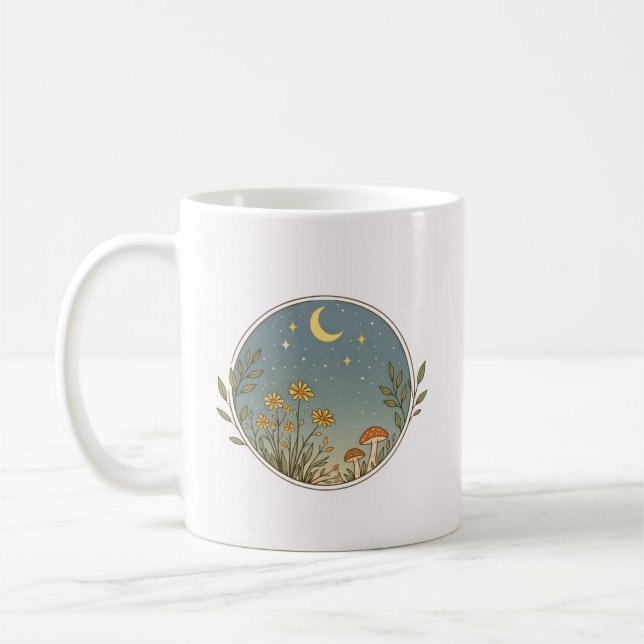 Himmlische Wildblumen-Szene Kaffeetasse (Links)