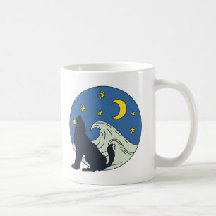 Himmlische Wolf Mystische Kunst Einladung Kaffeetasse