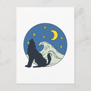 Himmlische Wolf Mystische Kunst Postkarte