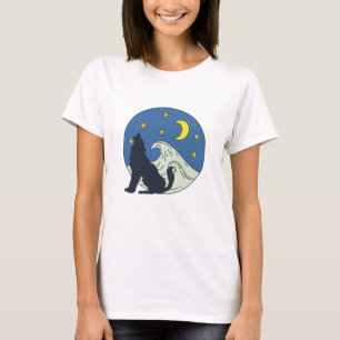 Himmlische Wolf Mystische Kunst T-Shirt