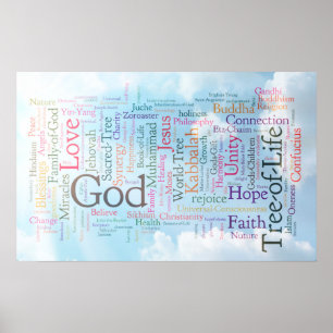 Himmlische Word Cloud Poster