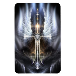 Himmlischer Angel Wing Cross Fraktal Flexible Magn Magnet