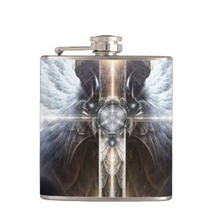 Himmlischer Angel Wing Cross Stainless Steel Flask Flachmann