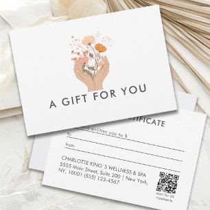 Himmlischer Blumen-Salon QR-Code-Geschenkgutschein