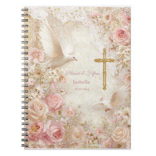 Himmlischer Blush & Gold Quince, individuell Notizblock