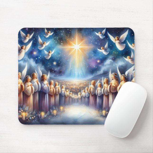 Himmlischer Chor unter dem Stern von Bethlehem Mousepad (Mit Mouse)
