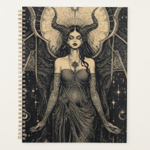 Himmlischer Dark Angel Kunstdruck | Okkulte Göttin