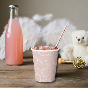 Himmlischer Engel Halo Cloud Rosa Papiertasse Pappbecher