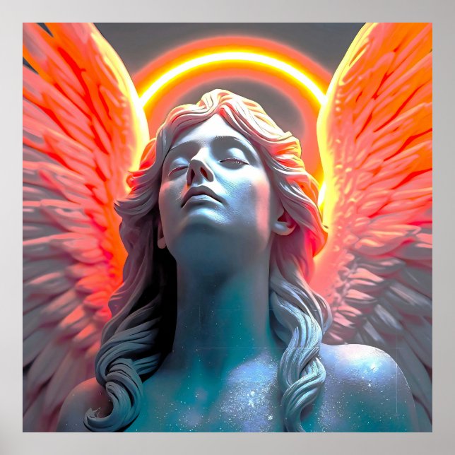 Himmlischer Engel im göttlichen Licht Poster (Vorne)