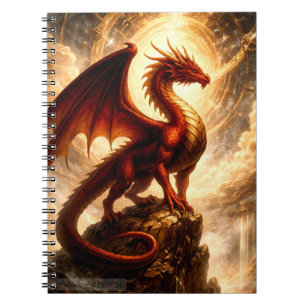 Himmlischer Feuerdrache Wächter Fantasy Notizblock