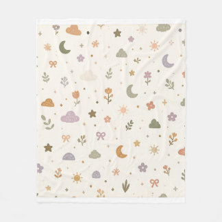 Himmlischer Garten Unisex-Babydecke | Boho-Erdiges Fleecedecke