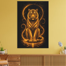 Himmlischer Gold-Tiger-Geist – Leuchtende Kosmisch