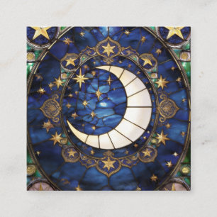Himmlischer Halbmond-Ornament-Buntglas-Mond Begleitkarte
