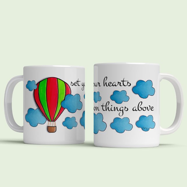 Himmlischer Heißluftballon - Zitat von Reise und B Kaffeetasse (Von Creator hochgeladen)