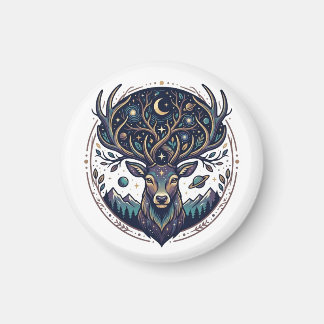 Himmlischer Hirsch Mystischer Mond- und Sternen-Ku Magnet