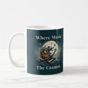 Himmlischer Hundepianist Musik trifft auf den Kosm Kaffeetasse