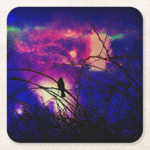 Himmlischer Krähen-Untersetzer Rechteckiger Pappuntersetzer